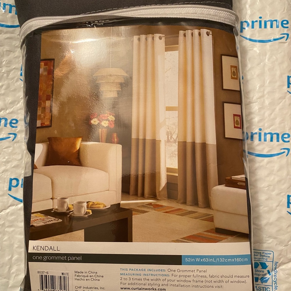 Dark grey and white curtain